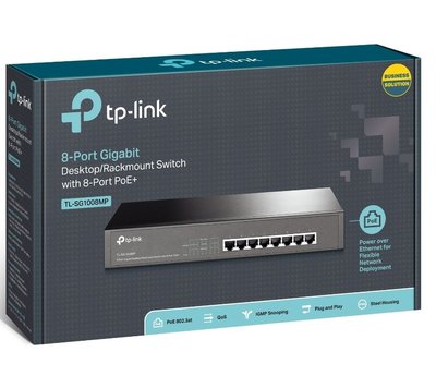 .8-port 10/100/1000Mbps POE+ Switch TP-LINK "TL-SG1008MP", Desktop/Rackmount 97435 фото