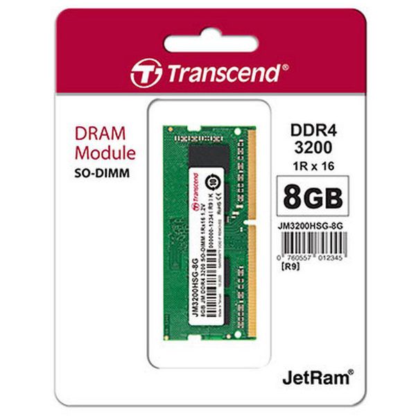 .8GB DDR4- 3200MHz SODIMM Transcend PC25600, CL22, 260pin DIMM 1.2V 120275 фото