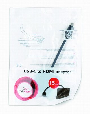 Adapter Type-C to 2*HDMI socket 0.15m Cablexpert, up to 4K at 30 Hz A-CM-HDMIF2-01 148840 фото