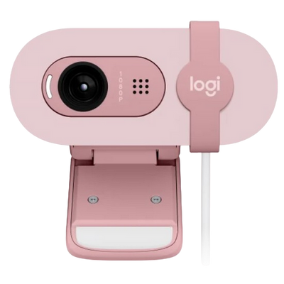 Camera Logitech BRIO 100, 1080p/30fps, FoV 58°, 2MP, Fixed Focus, Shutter, 1.5m, Rose 209816 фото