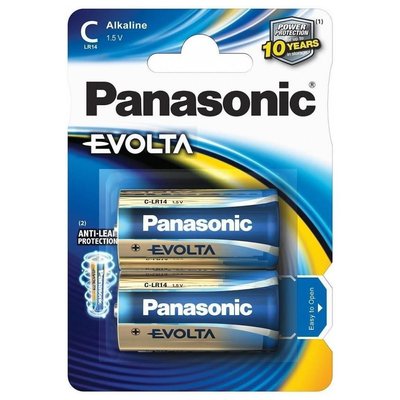 C size Panasonic "EVOLTA" 1.5V, Alkaline, Blister*2, LR14EGE/2BP 71701 фото