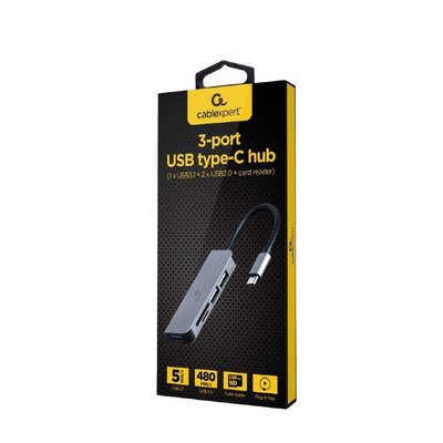 USB 3.0 Hub: Type-C to 2*USB2.0/1*USB3.1/SD/MicroSD, Gembird "UHB-CM-CRU3P1U2P2-01" 148898 фото