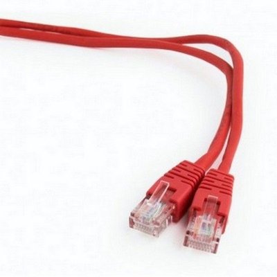 0.5m, Patch Cord Red, PP12-0.5M/R, Cat.5E, Cablexpert, molded strain relief 50u" plugs 25367 фото