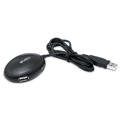 USB 2.0 Hub 4-port SVEN "HB-401", Black 70289 фото