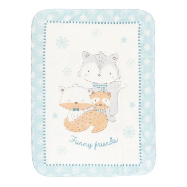 Super soft baby blanket with sherpa 110/140 Funny Friends Blue 135474 фото