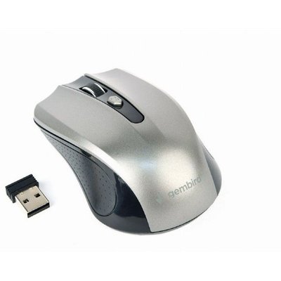 Wireless Mouse Gembird MUSW-4B-04-BG Optical 800-1600 dpi 4 buttons, Ambidextrous, 2xAAA, Black/Grey 110319 фото