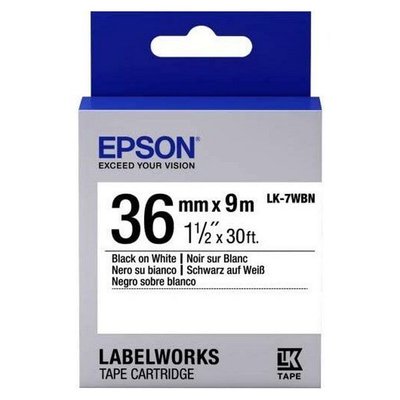 Tape Cartridge EPSON LK7WBN; 36mm/9m Standard, Black/White, C53S657006 112418 фото