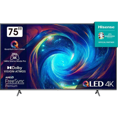 75" LED SMART TV Hisense 75E7KQ PRO, QLED, 3840x2160, VIDAA OS, Black 210071 фото