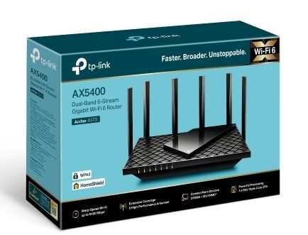 Wi-Fi AX Dual Band TP-LINK Router "Archer AX73", 5400Mbps, OFDMA, MU-MIMO, Gbit Ports, USB3.0, Avira 124896 фото