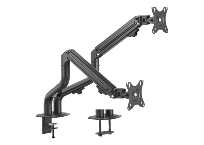 Table/desk 2-display mounting arm Gembird (rotate,tilt,swivel),17”-32”,up to 8 kg,VESA:75x75,100x100 204489 фото