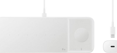 Original Wireless Trio Charger Samsung, White 202364 фото