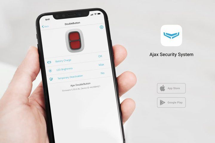 Ajax Wireless Security Alarm Button "DoubleButton", White 143050 фото