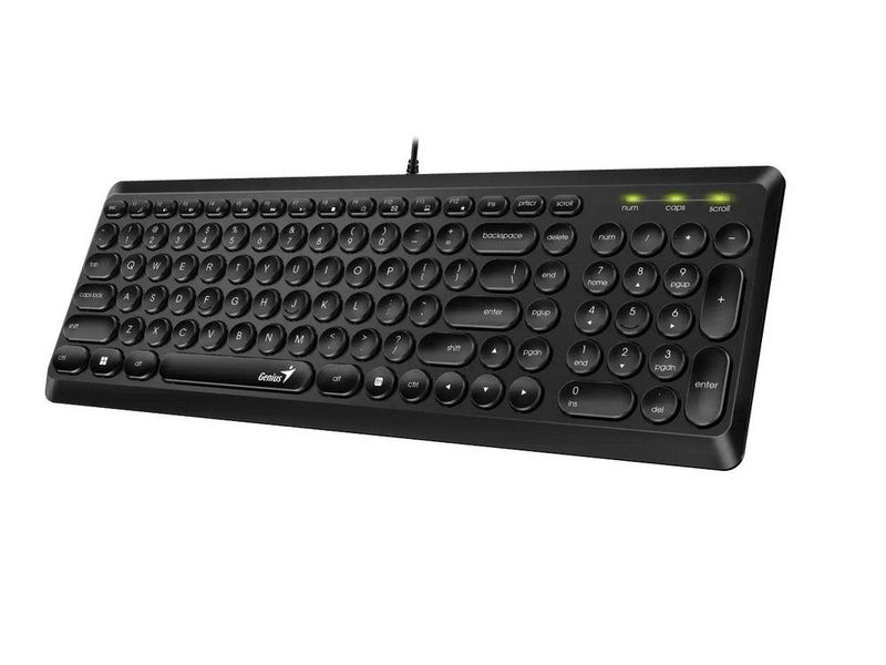 Keyboard Genius SlimStar Q200, Low-profile, Slim Round Key, Fn Keys, Black, USB 145736 фото