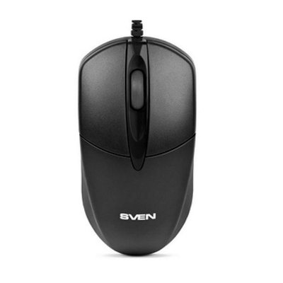 Mouse SVEN RX-112, Optical, 1000 dpi, 3 buttons, Ambidextrous, Black, USB+PS/2 73274 фото