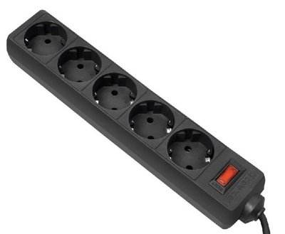 Surge Protector 5 Sockets, 4.5m, Ultra Power, black, UP3-B-15PPB 64511 фото