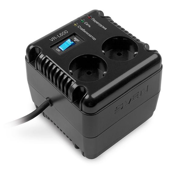 Stabilizer Voltage SVEN VR-L 600 max.200W, Output sockets: 2 × CEE 7/4 82014 фото