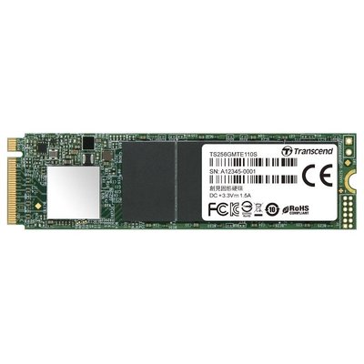 .M.2 NVMe SSD 256GB Transcend 110S [PCIe 3.0 x4, R/W:1800/1500MB/s, 180/150K IOPS, SM2263, 3DTLC] 90095 фото