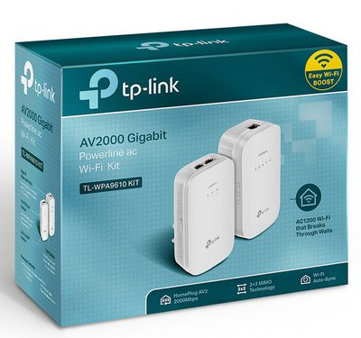 Powerline Adapter/Access Point Wi-Fi AC TP-Link, TL-WPA9610 KIT, AV2000, 2x2MIMO, 2xGbit Ports 84926 фото
