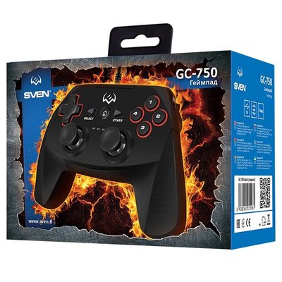 Gamepad SVEN GC-750, 4 axes, D-Pad, 2 mini joysticks, 11 buttons, USB 89096 фото