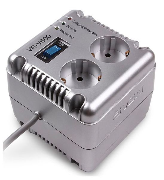 Stabilizer Voltage SVEN VR-V 600 max.200W, Output sockets: 2 × CEE 7/4 109355 фото