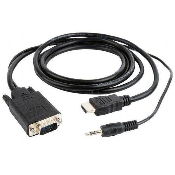 Cable HDMI to VGA+3.5mm jack 1.8m Cablexpert male-male, V1.4, Black, A-HDMI-VGA-03-6 84352 фото