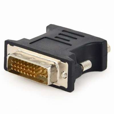 Adapter DVI M to VGA F, Cablexpert "A-DVI-VGA-BK", DVI-A 24-pin male to VGA 15-pin HD(3 rows) female 27360 фото