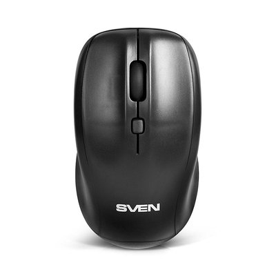 Wireless Mouse SVEN RX-305, Optical, 800-1600 dpi, 4 buttons, Ambidextrous, BlueLED, 2xAAA, Black 67104 фото