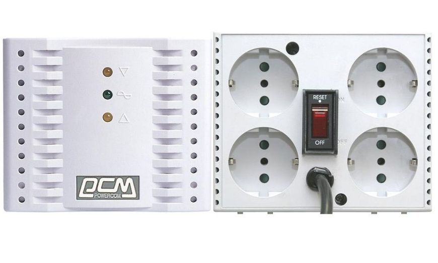 Stabilizer Voltage PowerCom TCA-1200, 1200VA/600W, Black, 4 Shuko socket 121407 фото