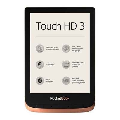 PocketBook Touch HD 3, Spicy Cooper, 6" E Ink Carta (1072x1448) 129444 фото