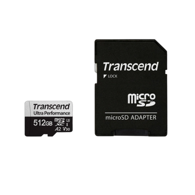512GB MicroSD (Class 10) UHS-I (U3) +SD adapter, Transcend TS256GUSD340S (V30, A2, R/W:160/125MB/s) 207628 фото