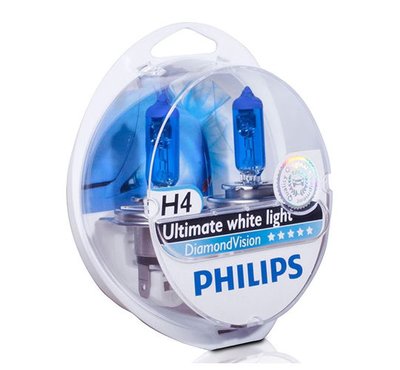 PHILIPS H4 DIAMOND VISION ULTIMATE WHITE 5000K 12V-55W 12342DVS2 фото