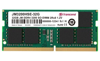 32GB DDR4- 3200MHz SODIMM Transcend PC25600, CL22, 260pin DIMM 1.2V 120277 фото
