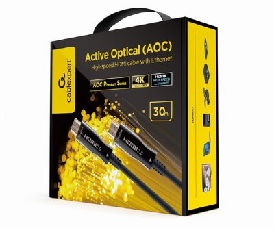 Cable HDMI to HDMI Active Optical 30.0m Cablexpert, 4K UHD at 60Hz, CCBP-HDMI-AOC-30M-02 148850 фото