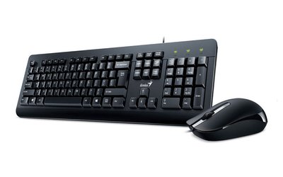 Keyboard & Mouse Genius KM-160, Spill resistant, Laser Engraving, Black, USB 125839 фото