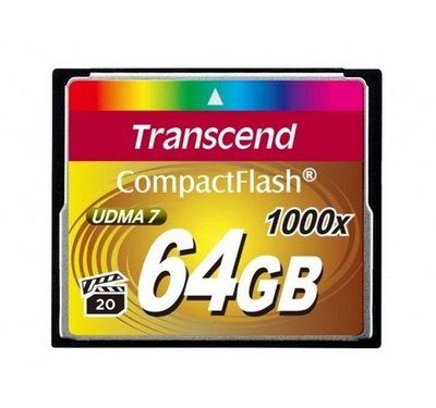 .64GB CompactFlash Card, Hi-Speed 1000X, Transcend "TS64GCF1000" (R/W: 160/120MB/s) 59761 фото