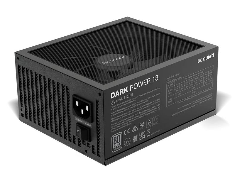 Power Supply ATX 1000W be quiet! DARK POWER 13, 80+ Titanium, ATX 3.0, LLC+SR+DC/DC, Full Modular 200645 фото