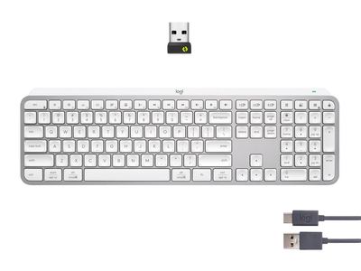 Wireless Keyboard Logitech MX Keys S, Premium typing, Palm Rest, Backlight, 2.4/BT, EN, Pale Gray 209806 фото