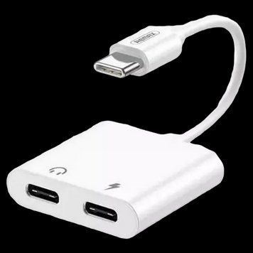 Audio Adapter Remax Type-C to Type-C & Type-C, RL-LA11a, White 205866 Imagini