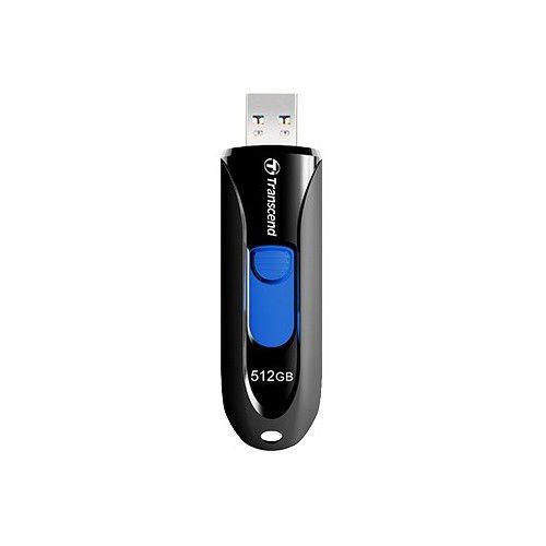 512GB USB3.1 Flash Drive Transcend "JetFlash 790", Black-Blue, Slider (R/W:90/40MB/s) 145851 фото