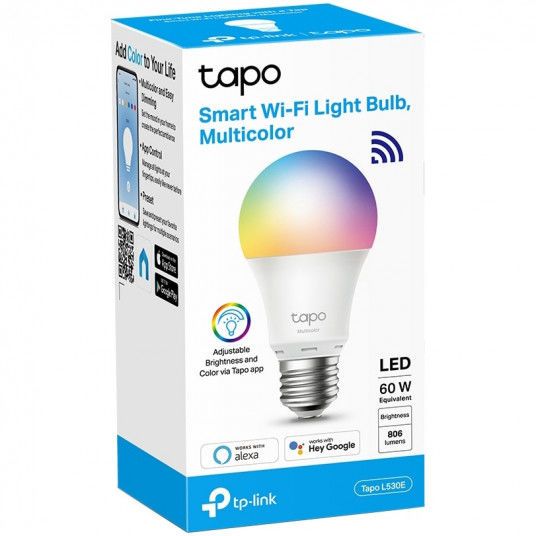 TP-LINK "Tapo L530E", Smart Wi-Fi LED Bulb with Dimmable Light, Multicolor, 2500-6500K, 806lm 131067 фото