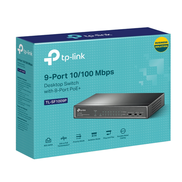 .9-port 10/100M TP-Link PoE Switch, TL-SF1009P, 8xPoE ports, 65W Budget, steel case 213941 Imagini