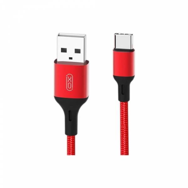 Micro-USB Cable XO, Braided NB143, 2M, Red 128759 фото