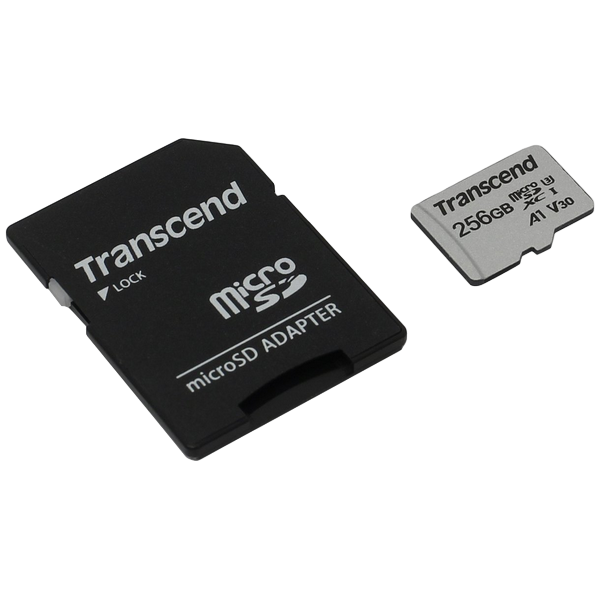 .256GB MicroSD (Class 10) UHS-I (U3) +SD adapter, Transcend "TS256GUSD300S" (R/W:95/40MB/s) 96824 Imagini