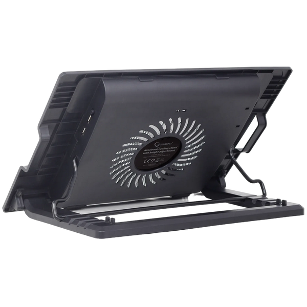 Notebook Cooling Pad Gembird NBS-1F17T-01, up to 17'', 1x150 mm Вентилятор, Adjustable angle, LED light 89267 фото