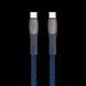 Type-C to Type-C Cable Rivacase PS6105 BL12, nylon braided, 1.2M, Blue 209129 фото 6