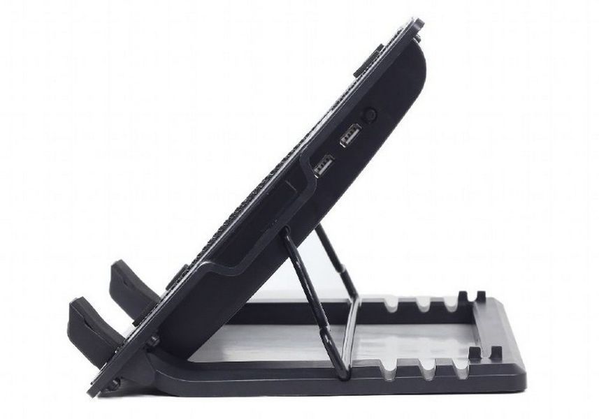 Notebook Cooling Pad Gembird NBS-1F17T-01, up to 17'', 1x150 mm Вентилятор, Adjustable angle, LED light 89267 фото