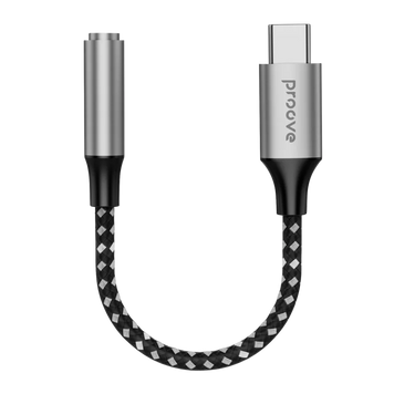 Adapter AUX Proove SoundMesh Type-C to 3.5mm, Gray 247356 фото
