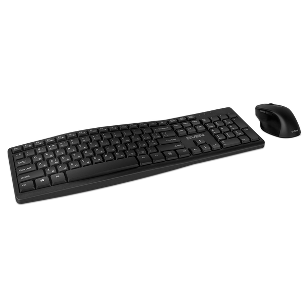 Wireless Keyboard & Mouse SVEN KB-C3500W, 12 Fn keys, Battery indicator, 1xAA/1xAA, 2.4Ghz, Black 207685 фото