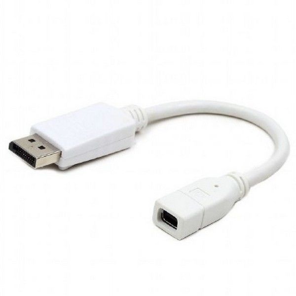 Adapter DP M to mini DP F, Cablexpert "A-mDPF-DPM-001-W", White 84379 фото