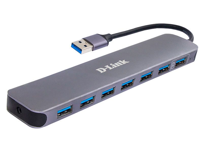 USB 3.0 Hub 7-ports D-link "DUB-1370/B2A", Fast Charge, Power Adapter 145389 фото